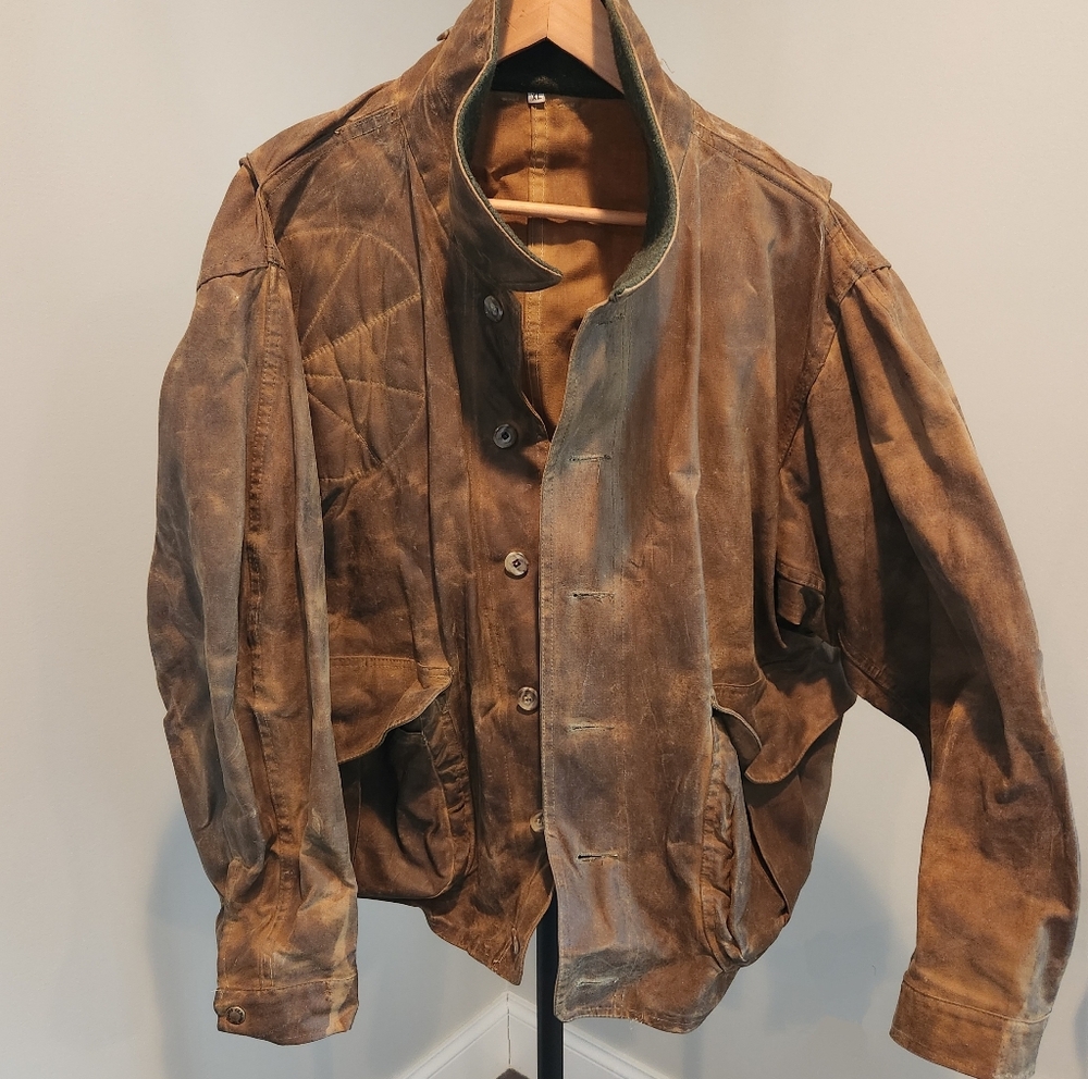 Vintage CC Filson Style 662 Tin Cloth Hunting Shooting Field Jacket Coat Sz XL